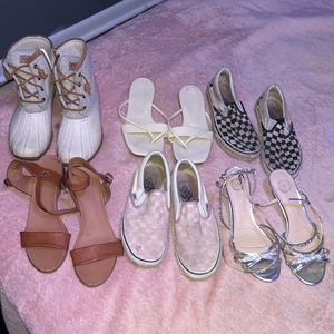 Vans are $2 high heels $5 boots$10 sandals are $3 all of them will be $35